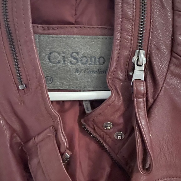 burgundy leather jacket - Picture 3 of 3